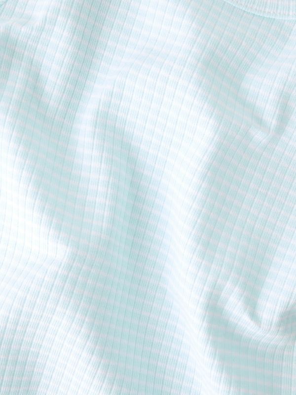 Nmffikate turkis ribbet t-skjorte m/hvite striper