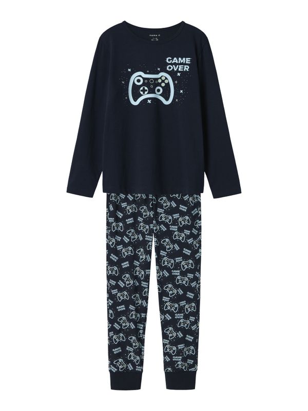 Name it, Nkmnightset mørkeblå pysj med gaming print