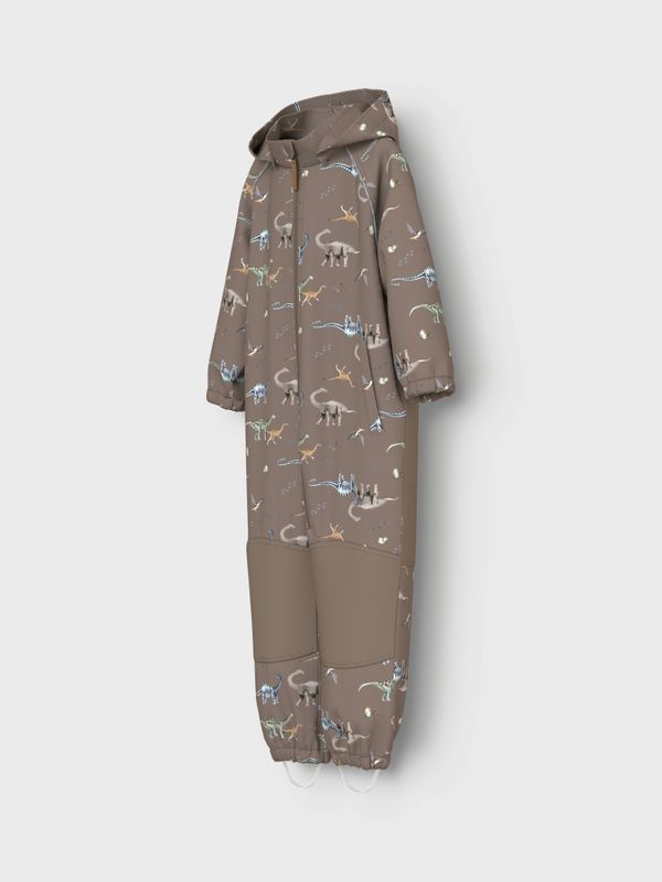Nmmalfa08 brun softshelldress m/dinosaurer