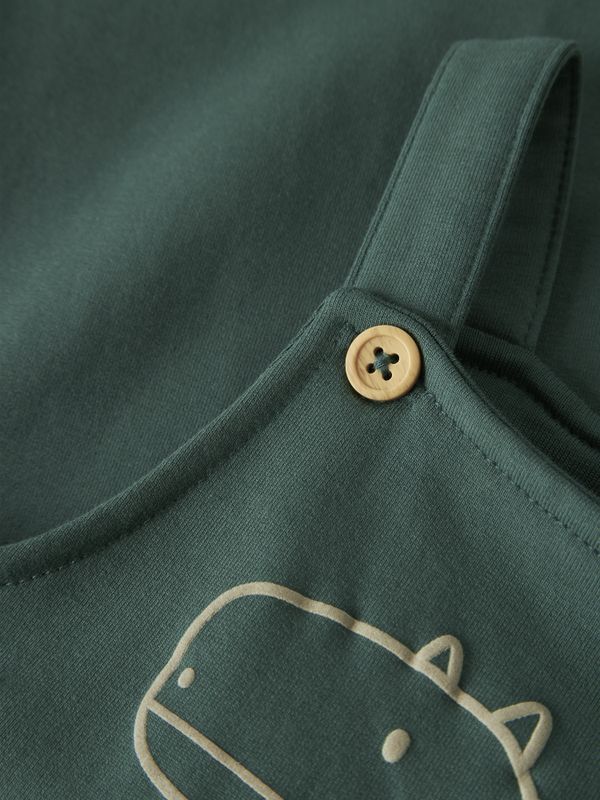 Nbmvonne grønn overall m/ dinosaur