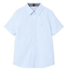 Hovedbilde Nkmnewsa lysebl&aring;/hvit stripete kortermet skjorte