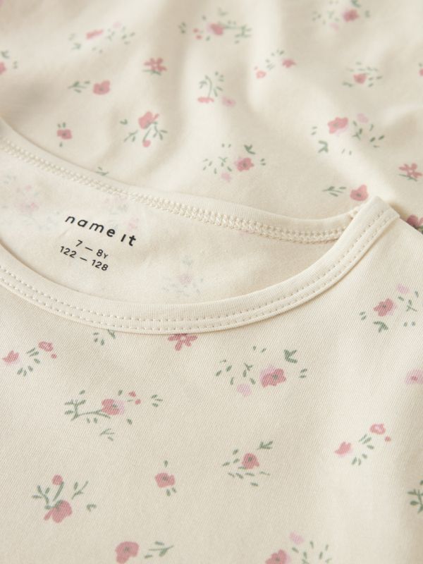 Nkfnight lys beige nattkjole m/blomster