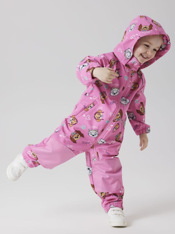 Nmfalfa08 ceriserosa softshelldress med Paw Patrol