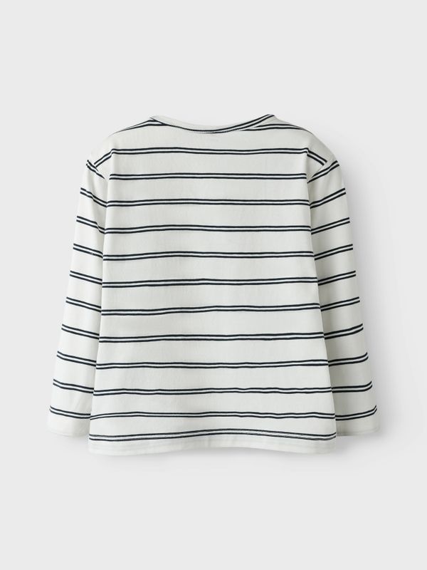 Nmfsiska offwhite genser med mørkeblå striper og Bluey 