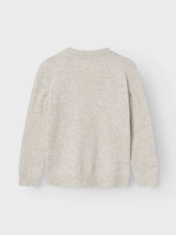 Nlmlodets beige melert strikkegenser  