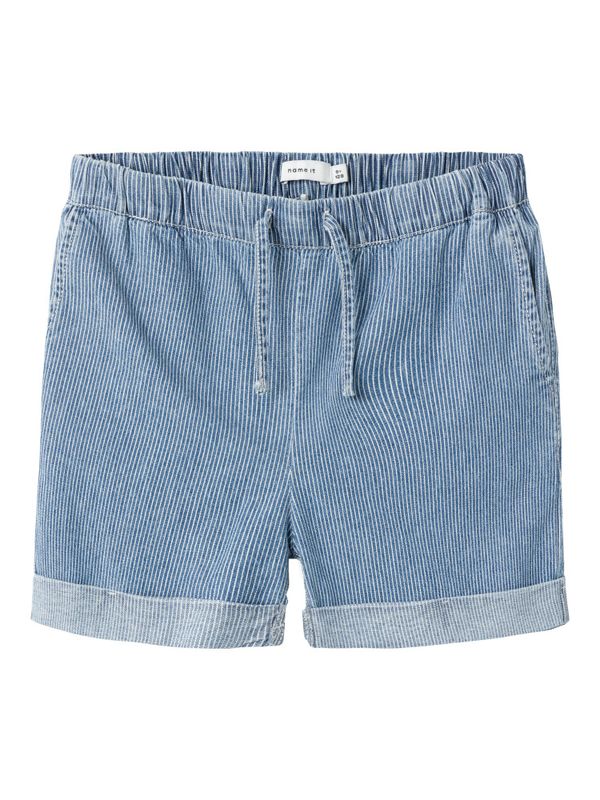 Nkfbella mellomblå vid shorts med hvite striper