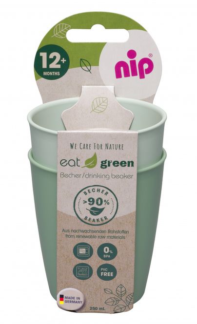 Hovedbilde NIP, Eat Green 2-pk  grønne kopper