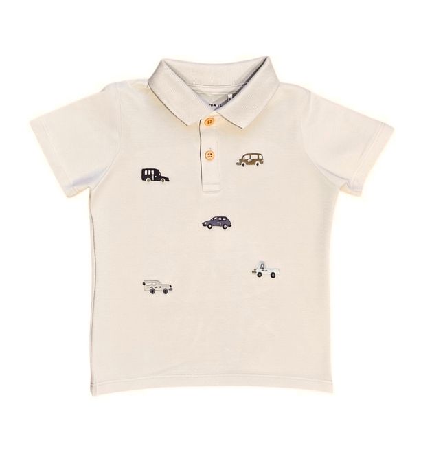 Hovedbilde Nmmdexter beige polo t-skjorte m/biler