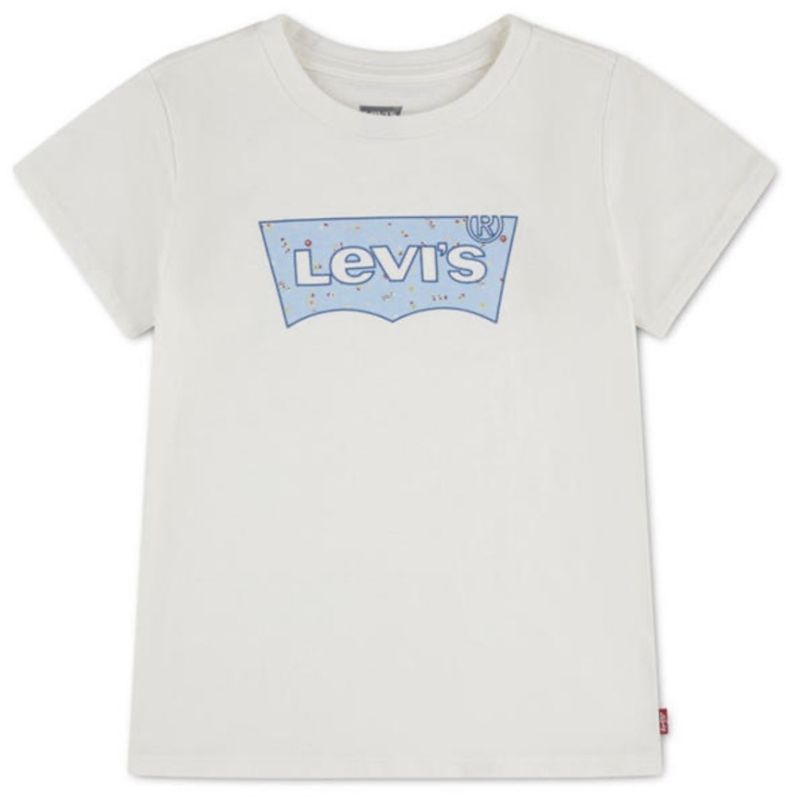 Levi's offwhite t-skjorte med lyseblå batwinglogo
