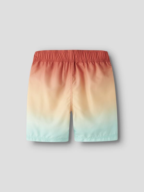 Nkmzoccas mørkeblå og limegrønn badeshorts