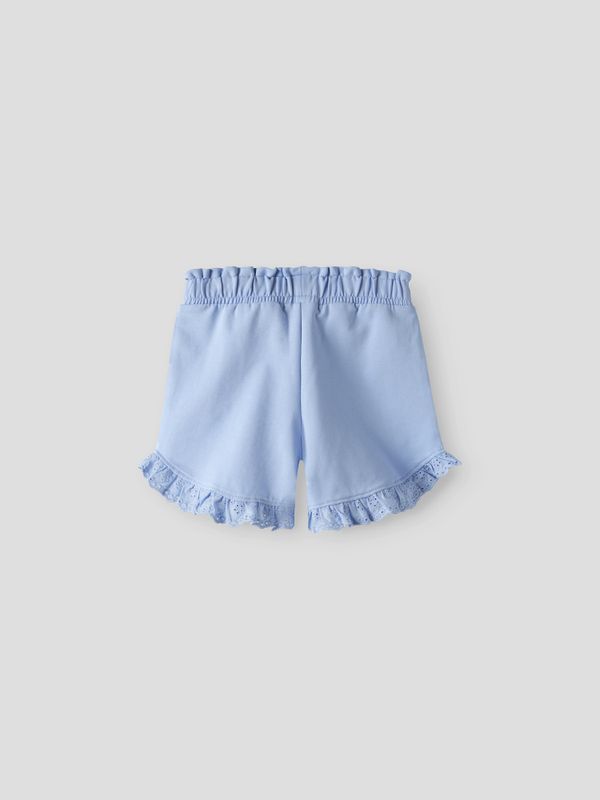 Nmfdims blå sweat shorts med rysjer