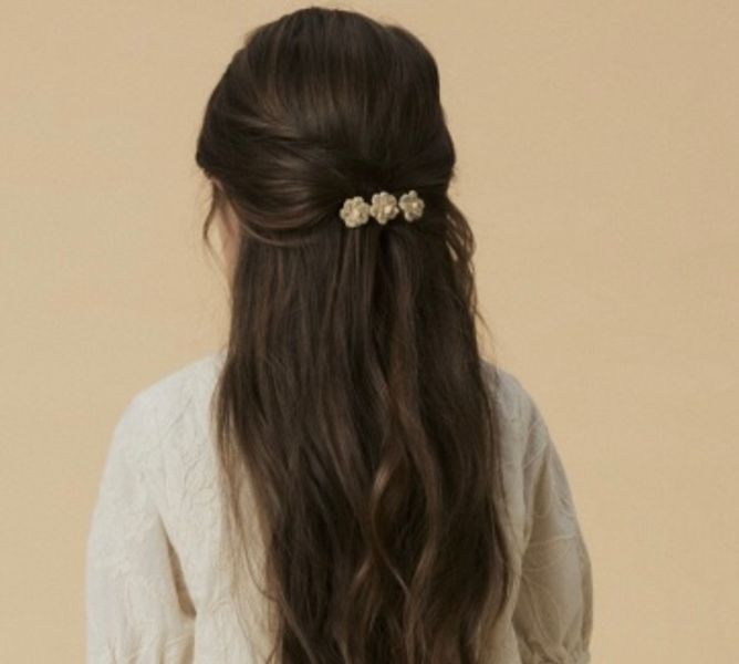 Lil'Atelier, Nkfacc-Lena 2 pk hårclips beige blomster