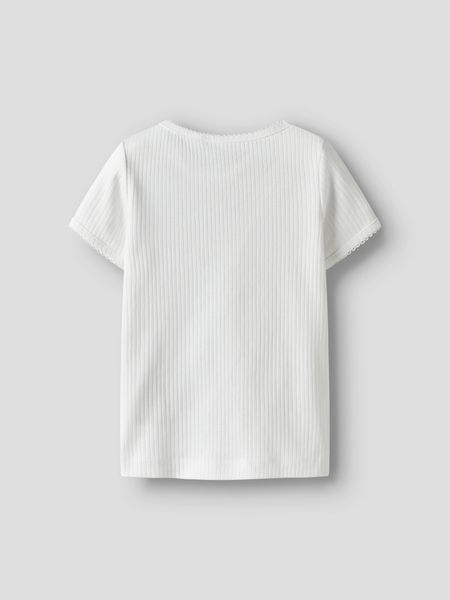 Name it, Nmffikate hvit ribbet t-skjorte