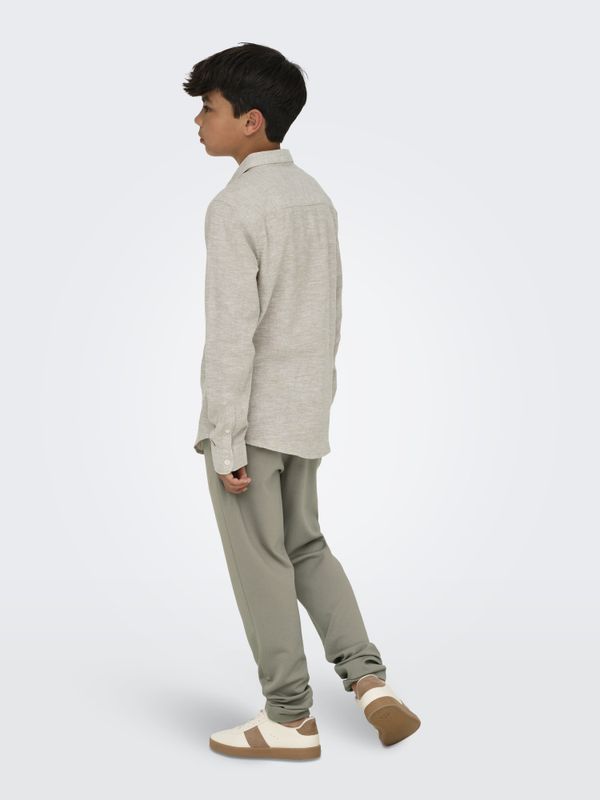 Osjcaiden beige skjorte i linblanding
