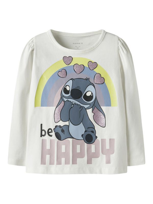 Nmfdiana offwhite tynn genser med Stitch