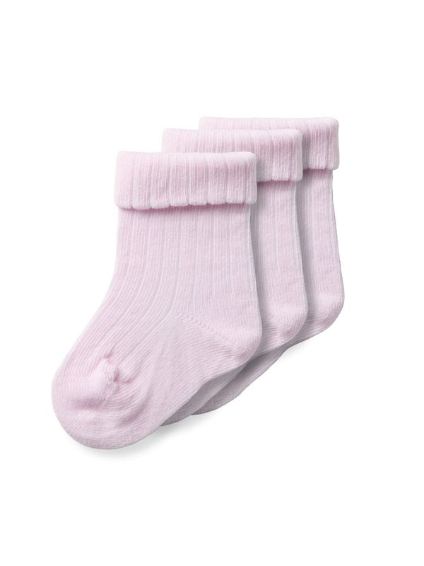 Nbnhobbu 3 pk med lyserosa babysokker