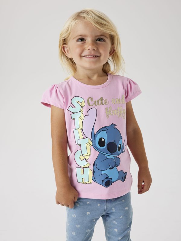 Nmffolly rosa t-skjorte med Stitch
