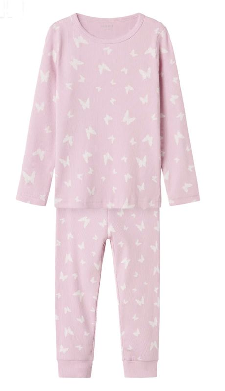 Name it, Nmfnightset rosa pysj med sommerfugler