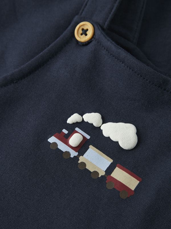 Nbmvonne mørkeblå overall m/ tog