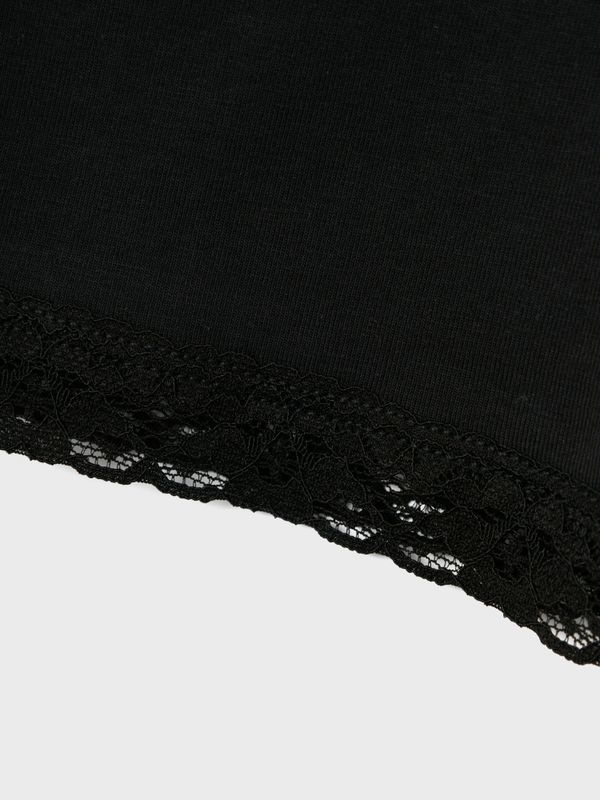 Nkfvista svart sykkelshorts med blondekant