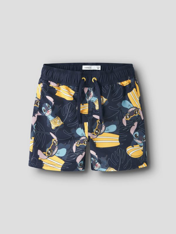 Nmmmouritz mørkeblå badeshorts med Stitch