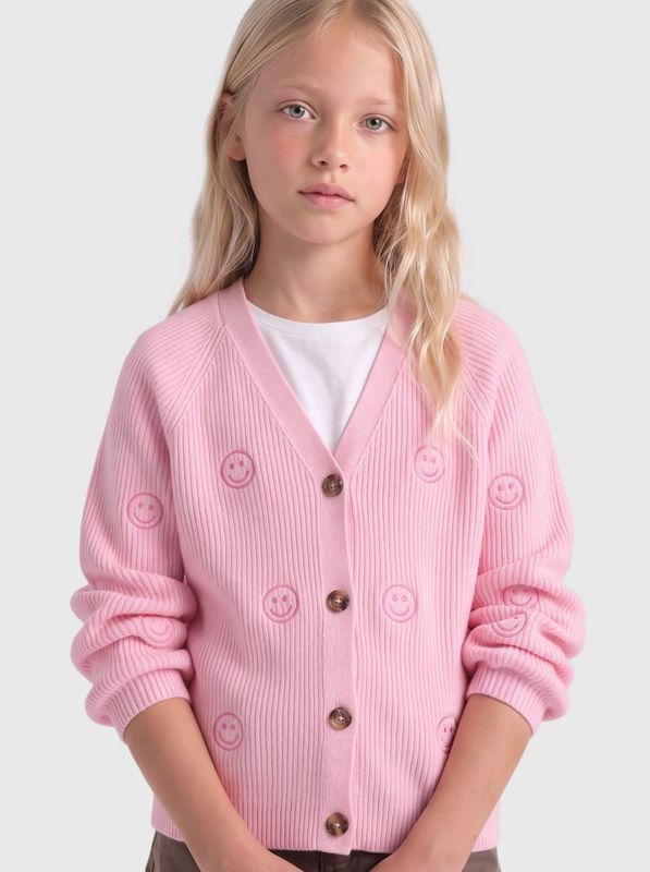 Kogdana rosa cardigan m/smileys