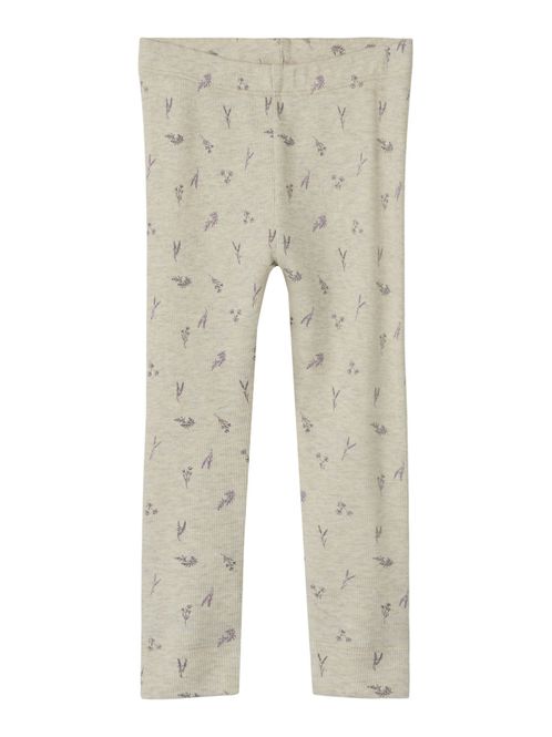 Hovedbilde Nmfdabua ribbet beige melert legging m/blomster