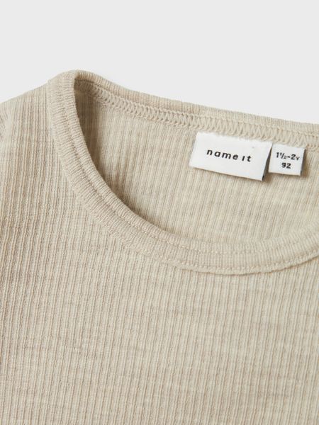 Name it, Nmnwax lys gråbeige ullgenser