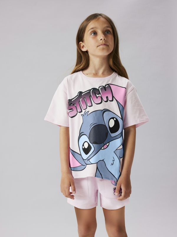 Nkfmorissi rosa sweat shorts med Stitch