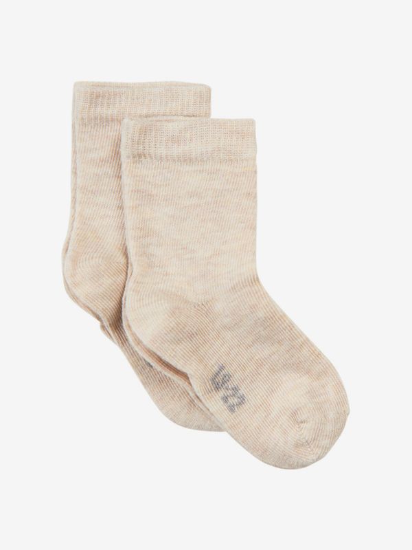 Minymo, beige melert 2pk sokker