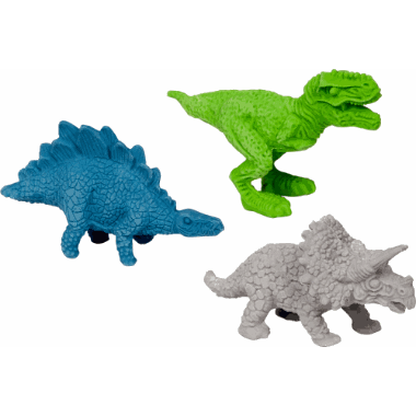 3-pk dinosaur viskelær