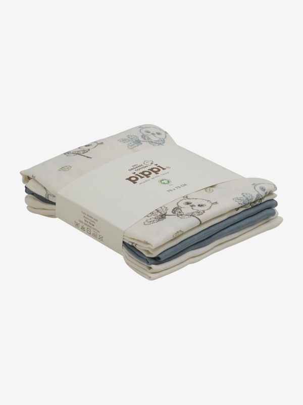 Pippi, 3-pk gulpekluter m/ ugler