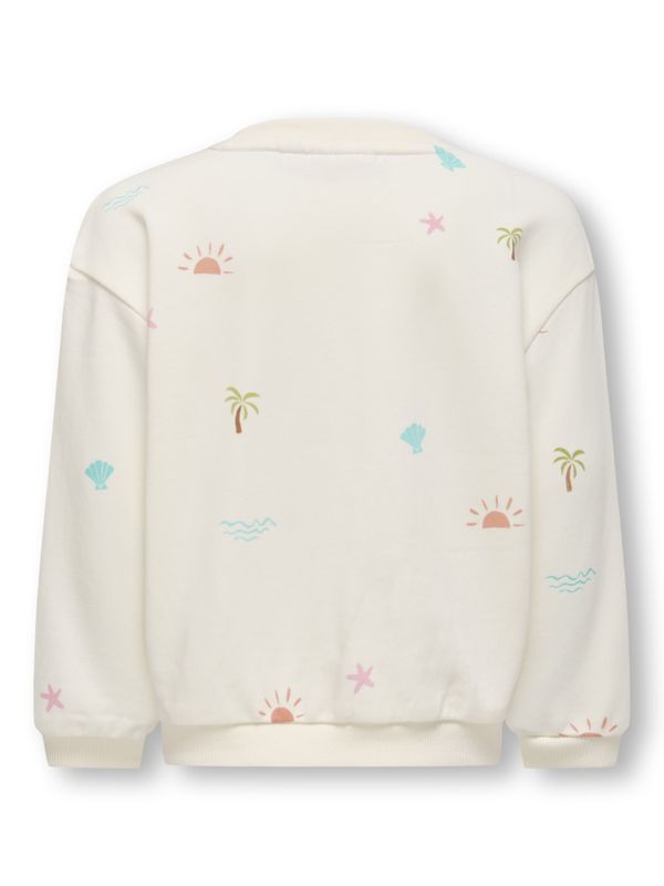 Kmgsummer offwhite genser med strandmotiv