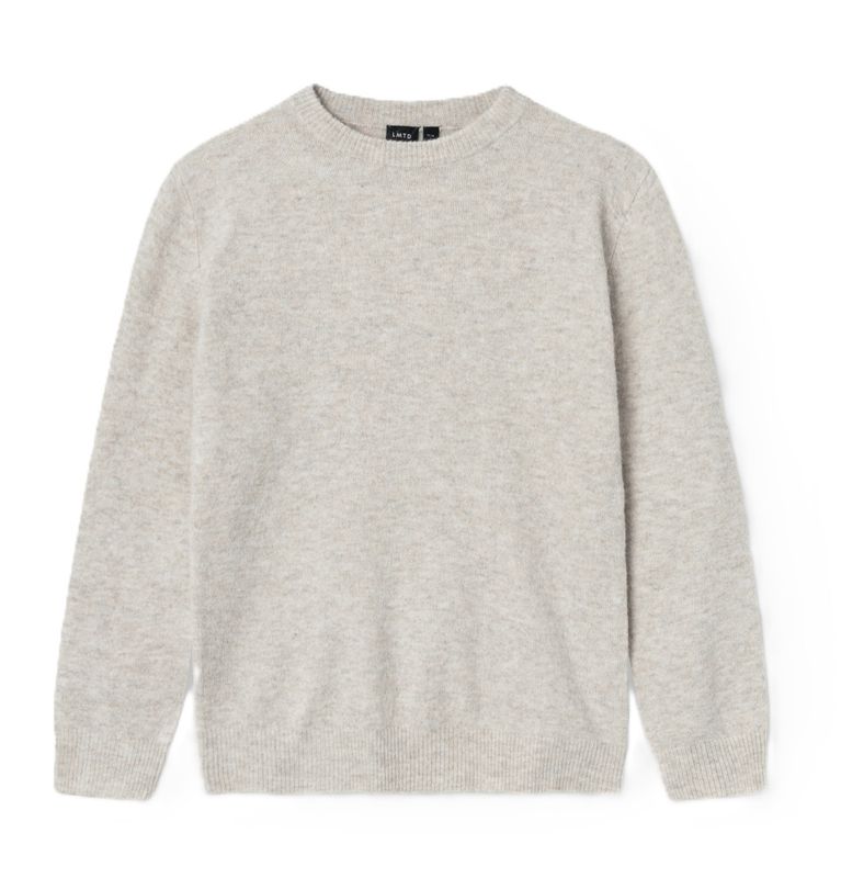 Nlmlodets beige melert strikkegenser  