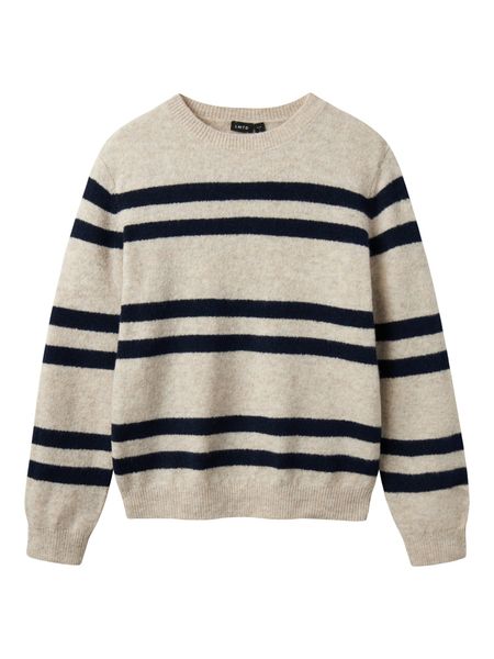 LMTD, Nlnlodet beige strikket genser m/striper