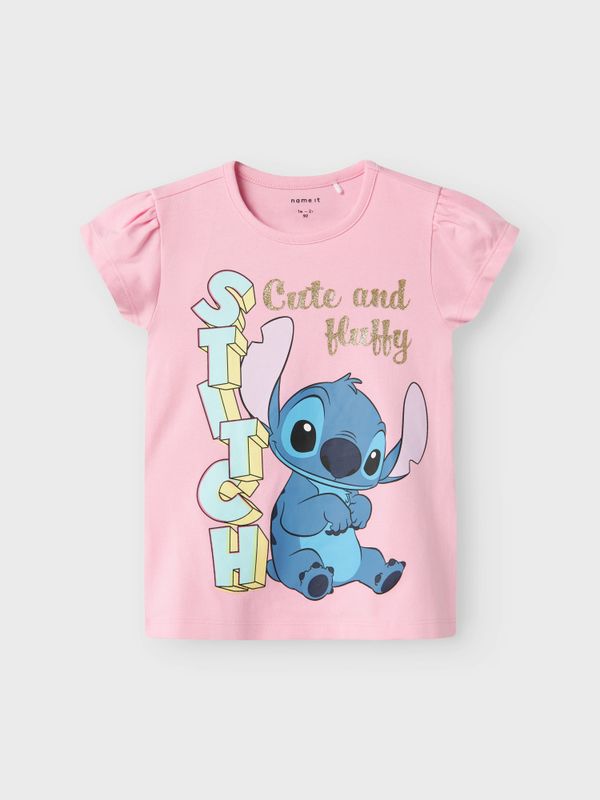 Nmffolly rosa t-skjorte med Stitch